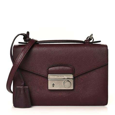 PRADA Saffiano Sound Convertible Bag Granato